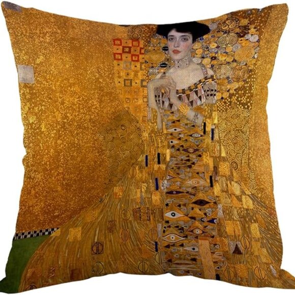Gustav Klimt “Lady in Gold” Pillow Cover – 17.5” Square – Woven Polyester – NWOT - Picture 1 of 1